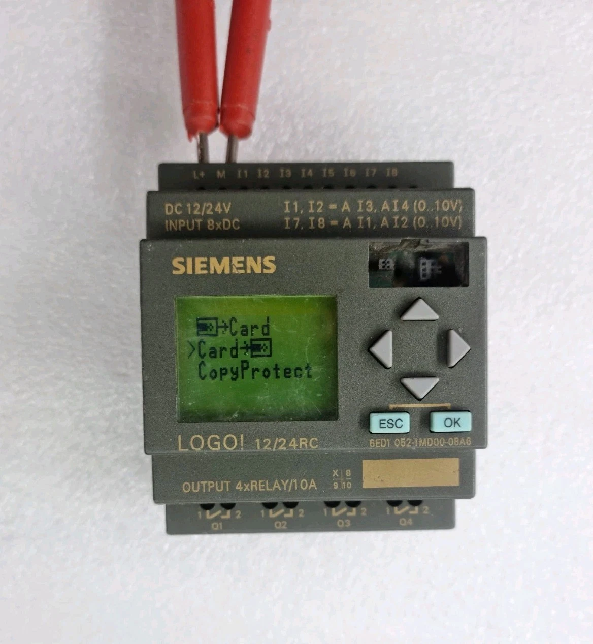 SIEMENS LOGO 12/24RC PLC PROGRAMMABLE LOGIC CONTROLLER 6ED1052-1MD00-0BA6